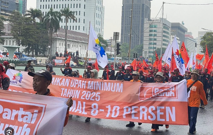 Demo hari ini di Jakarta di sekitar Gedung DPR