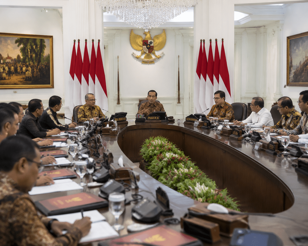 Suasana Sidang Kabinet Paripurna di Istana Negara terkait penetapan percepatan implementasi PP No 24 Tahun 2026.